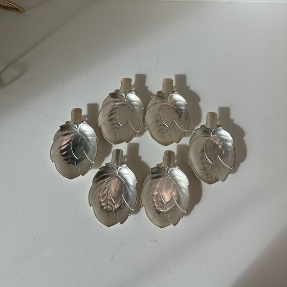 WMF Metalworks Art Nouveau Leaf Aluminum Ashtrays - Set of 6 - German - Picture 9 of 10